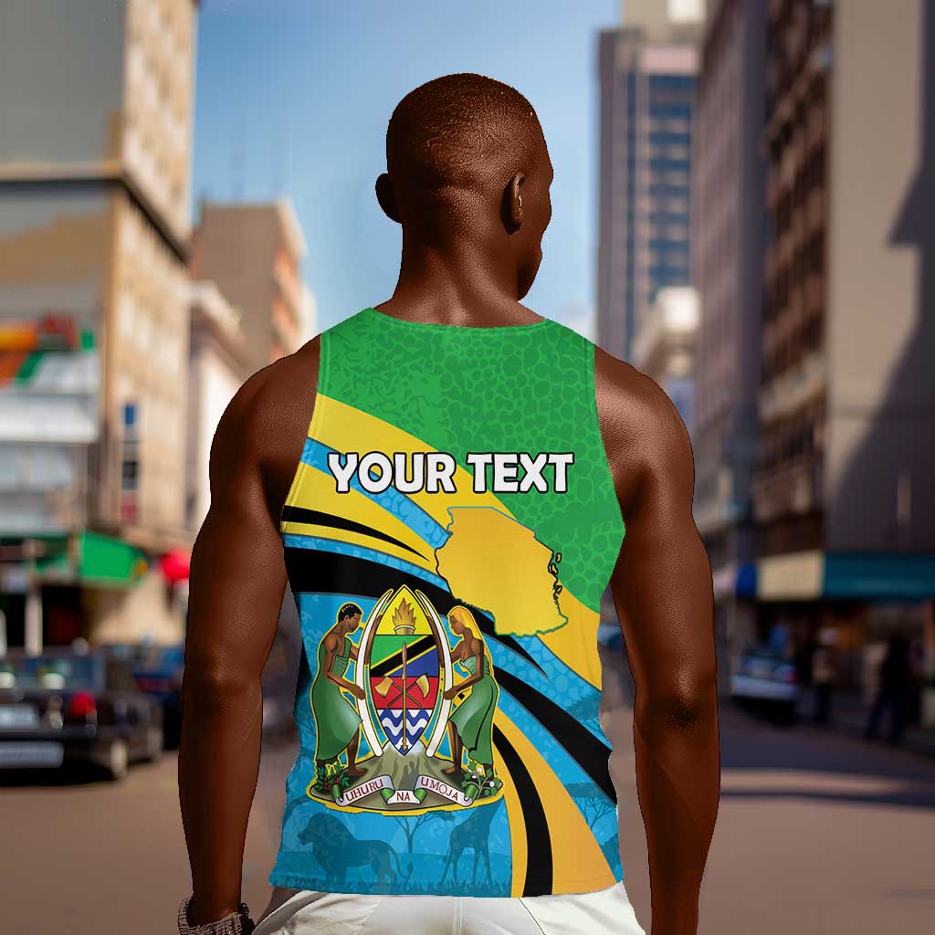 Personalized Tanzania Uhuru Day Men Tank Top Coat Of Arms - Sports Style - African Pride