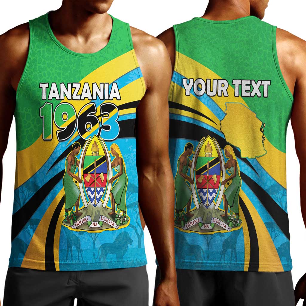 Personalized Tanzania Uhuru Day Men Tank Top Coat Of Arms - Sports Style - African Pride