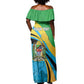 Personalized Tanzania Uhuru Day Off Shoulder Maxi Dress Coat Of Arms - Sports Style - African Pride