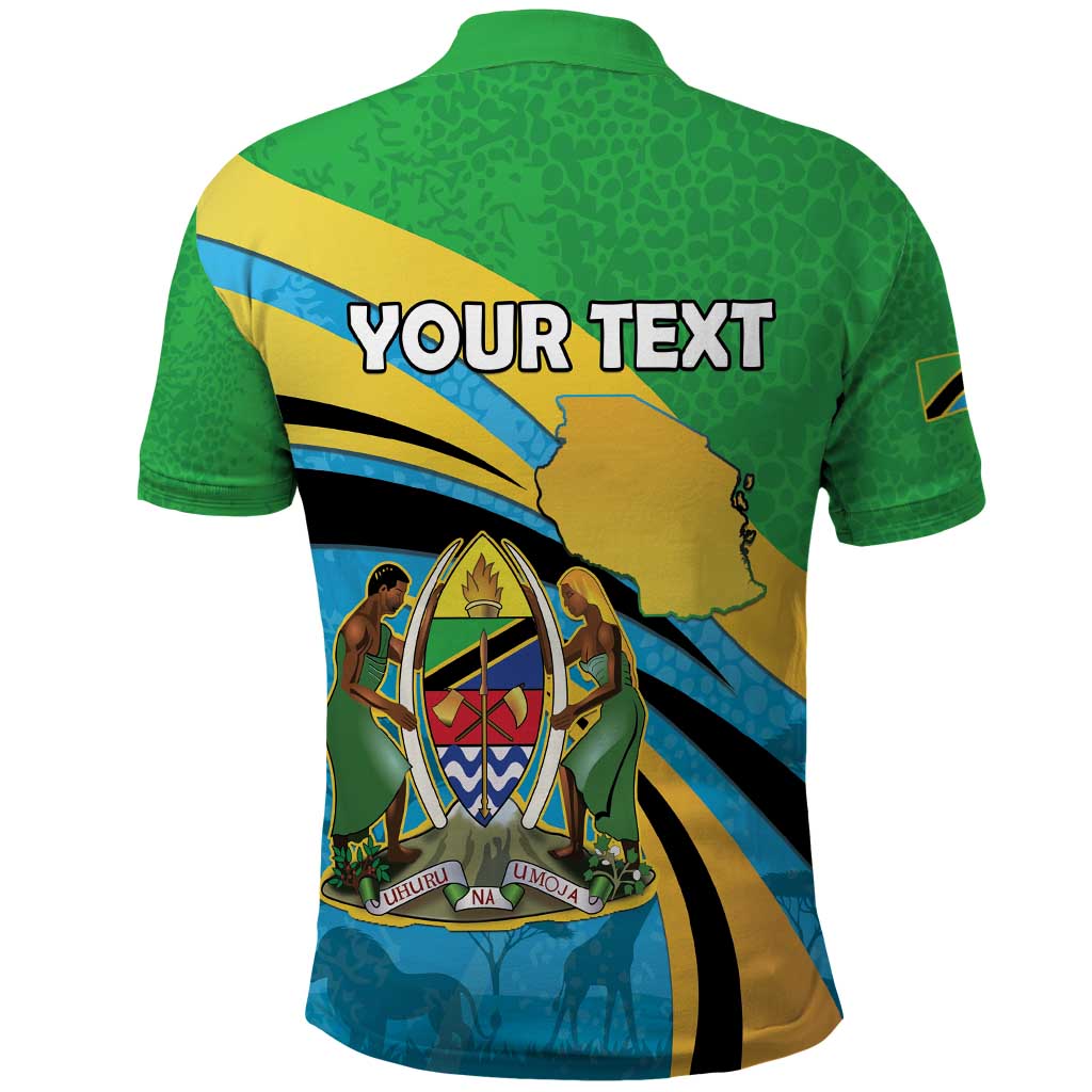Personalized Tanzania Uhuru Day Polo Shirt Coat Of Arms - Sports Style - African Pride