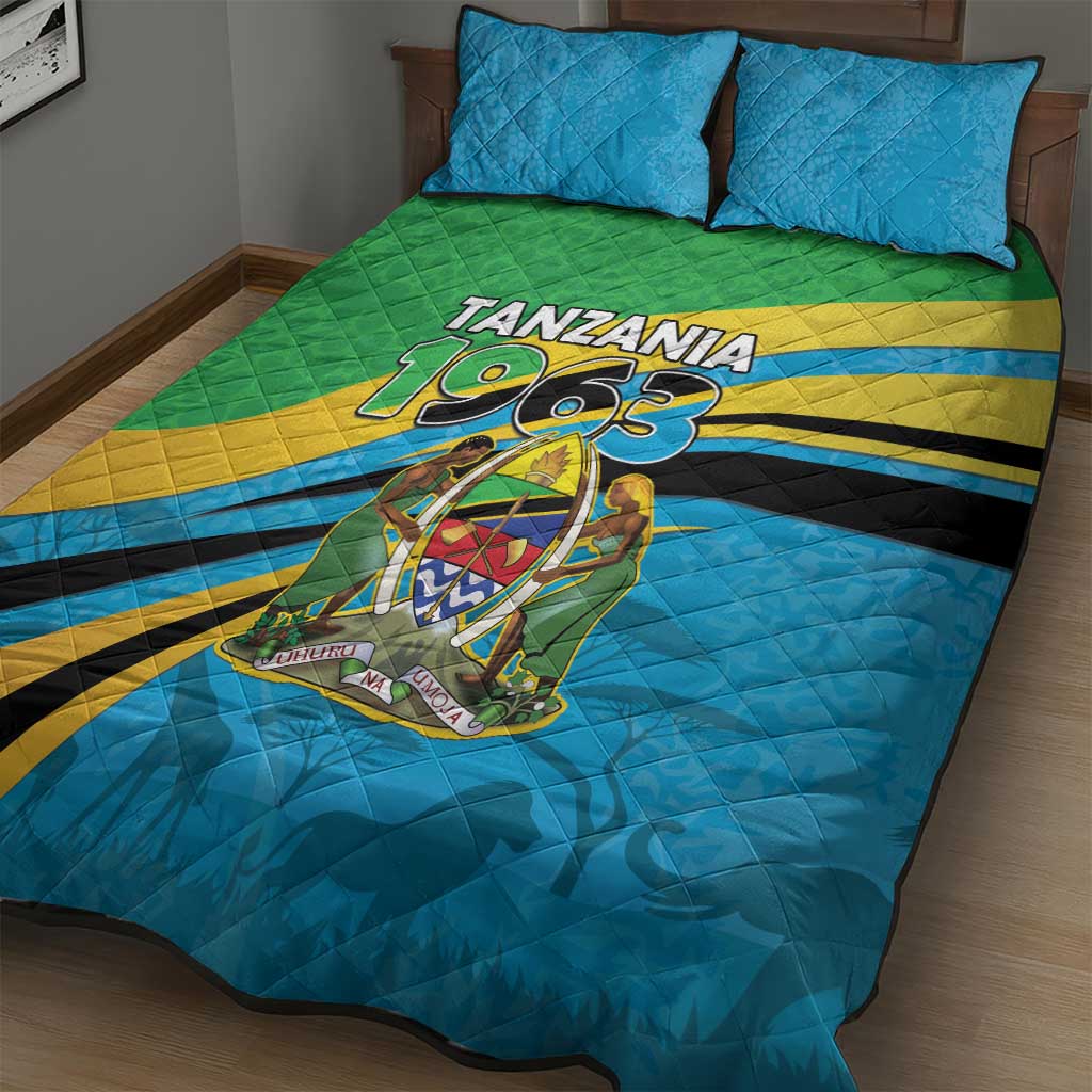 Tanzania Uhuru Day Quilt Bed Set Coat Of Arms - Sports Style - African Pride