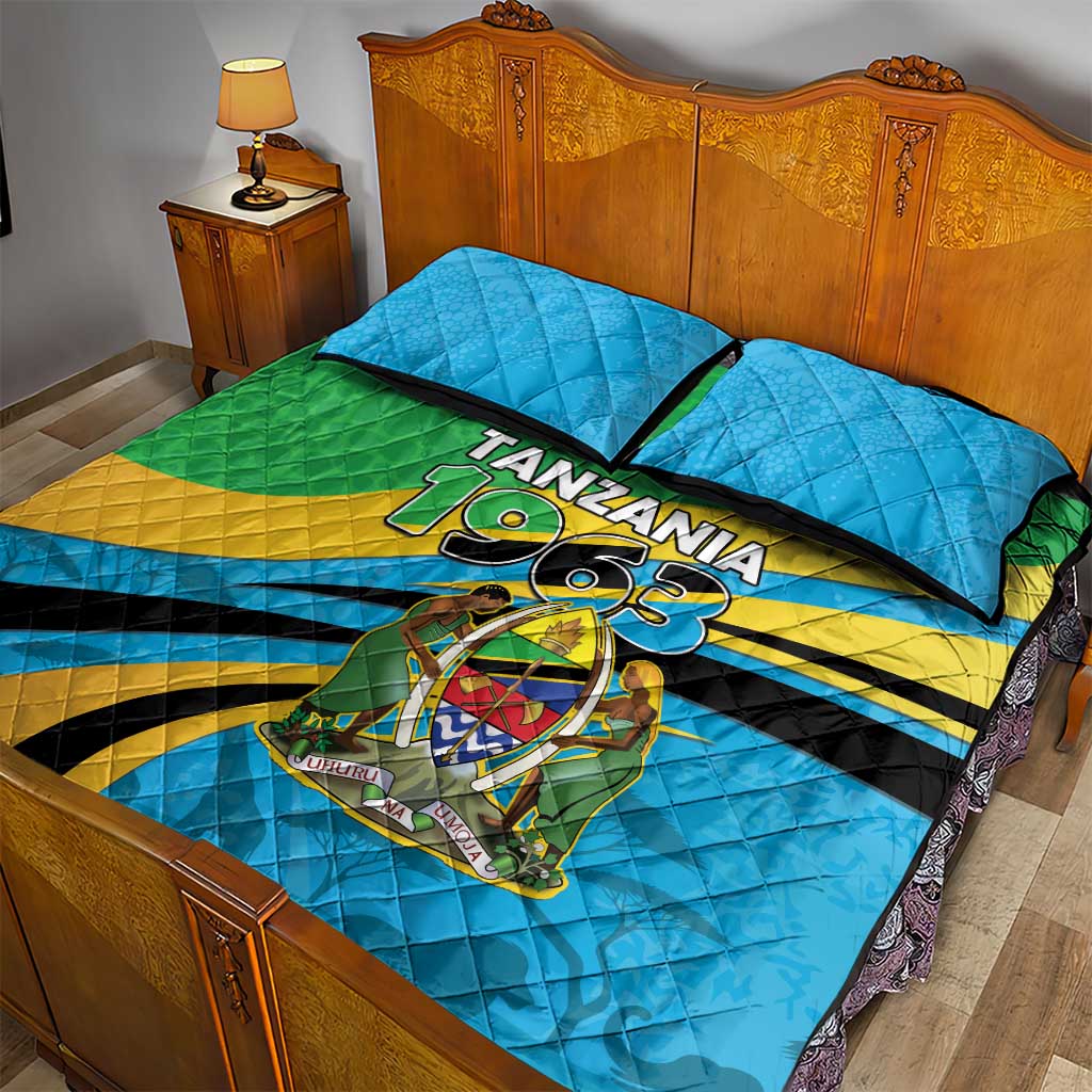 Tanzania Uhuru Day Quilt Bed Set Coat Of Arms - Sports Style - African Pride