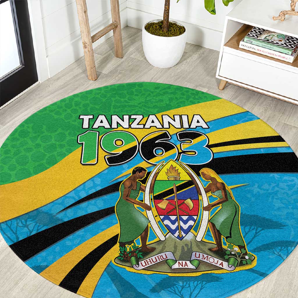 Tanzania Uhuru Day Round Carpet Coat Of Arms - Sports Style - African Pride