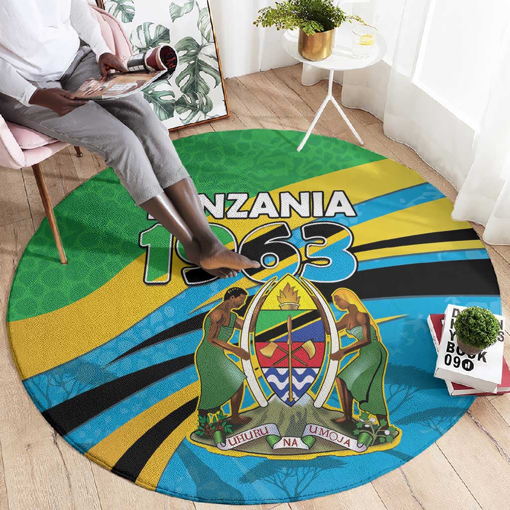 Tanzania Uhuru Day Round Carpet Coat Of Arms - Sports Style - African Pride