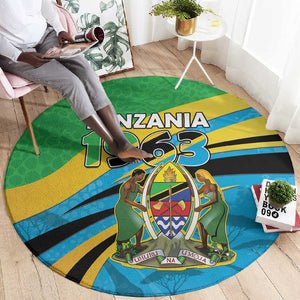 Tanzania Uhuru Day Round Carpet Coat Of Arms - Sports Style - African Pride
