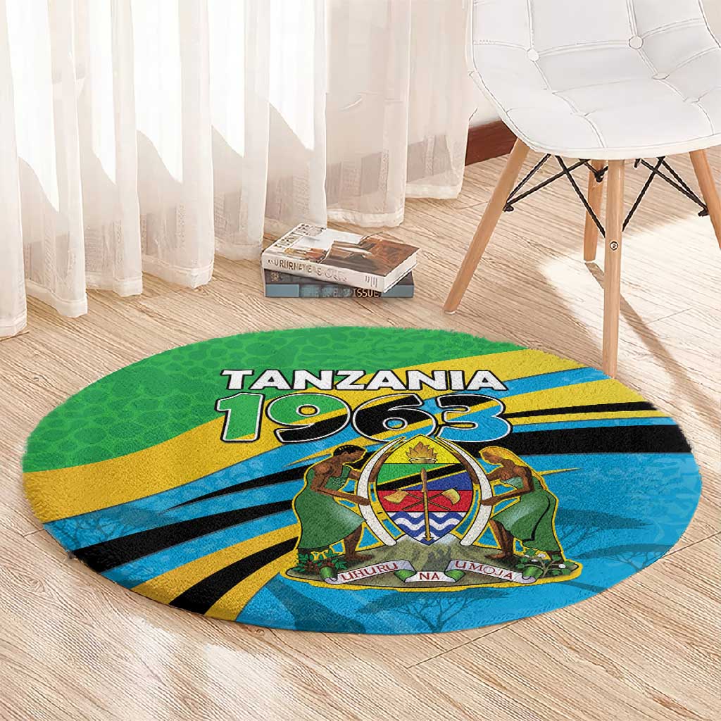 Tanzania Uhuru Day Round Carpet Coat Of Arms - Sports Style - African Pride