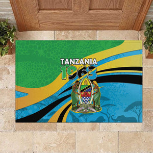 Tanzania Uhuru Day Rubber Doormat Coat Of Arms - Sports Style - African Pride
