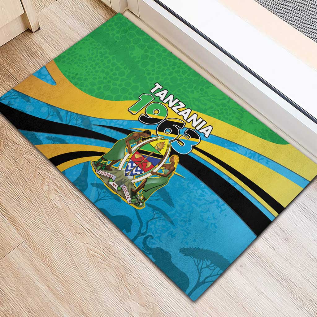 Tanzania Uhuru Day Rubber Doormat Coat Of Arms - Sports Style - African Pride