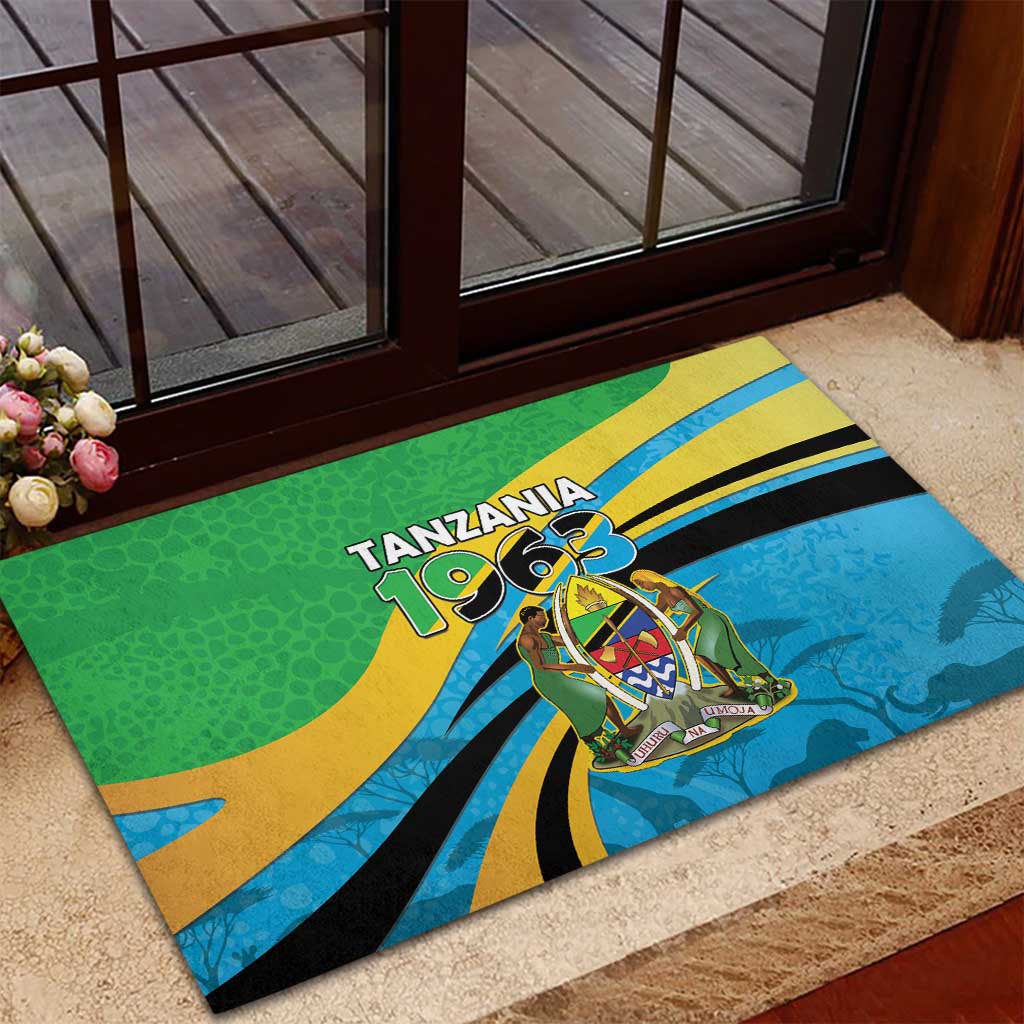 Tanzania Uhuru Day Rubber Doormat Coat Of Arms - Sports Style - African Pride