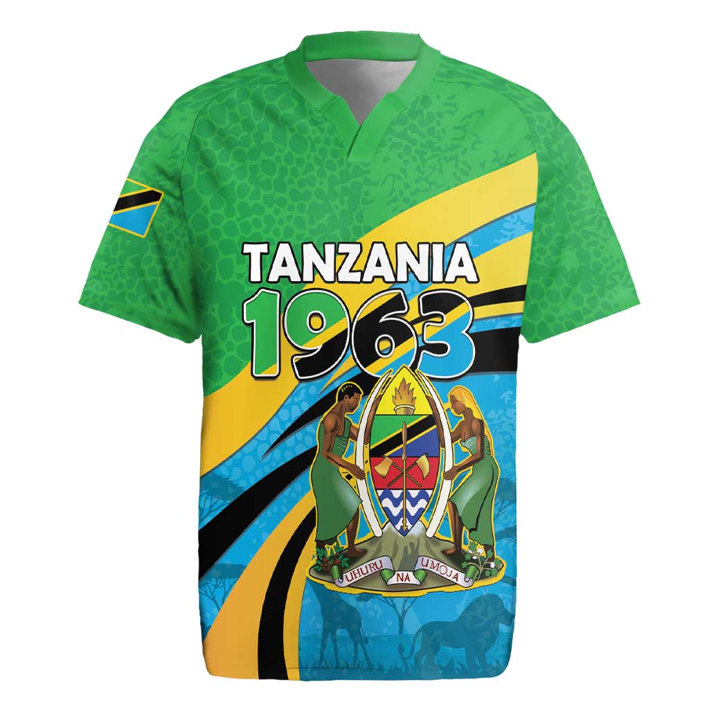 Personalized Tanzania Uhuru Day Rugby Jersey Coat Of Arms - Sports Style - African Pride