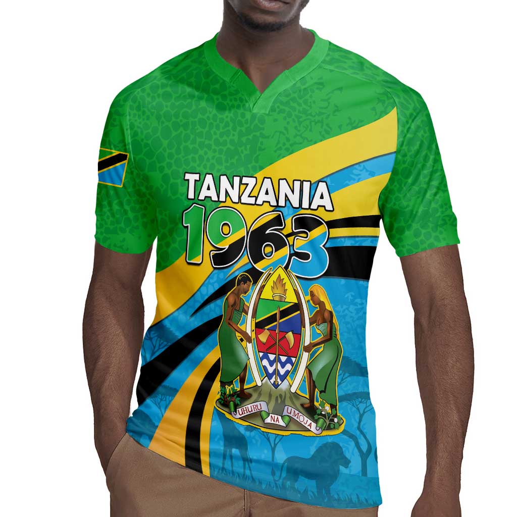 Personalized Tanzania Uhuru Day Rugby Jersey Coat Of Arms - Sports Style - African Pride