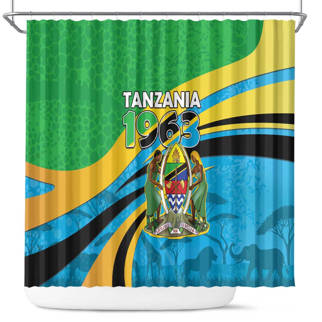 Tanzania Uhuru Day Shower Curtain Coat Of Arms - Sports Style - African Pride