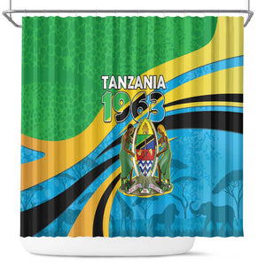 Tanzania Uhuru Day Shower Curtain Coat Of Arms - Sports Style - African Pride