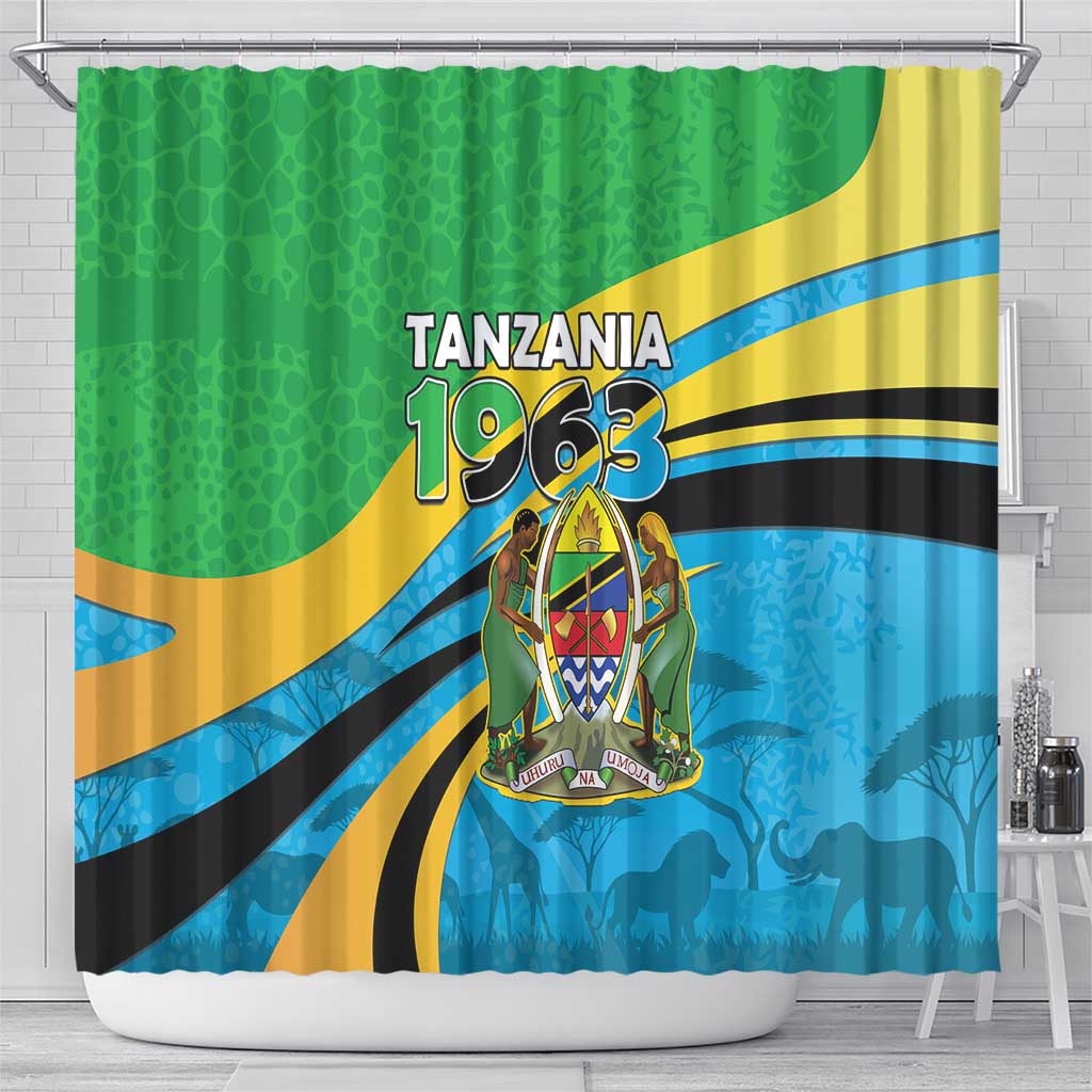 Tanzania Uhuru Day Shower Curtain Coat Of Arms - Sports Style - African Pride