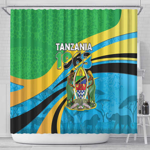 Tanzania Uhuru Day Shower Curtain Coat Of Arms - Sports Style - African Pride