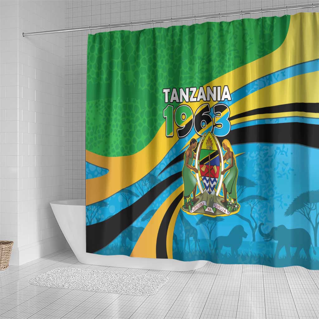 Tanzania Uhuru Day Shower Curtain Coat Of Arms - Sports Style - African Pride