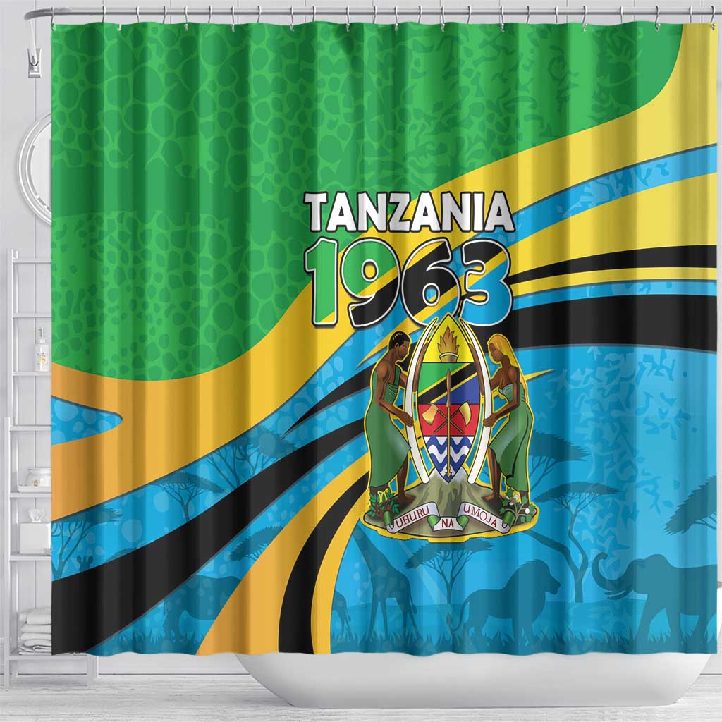 Tanzania Uhuru Day Shower Curtain Coat Of Arms - Sports Style - African Pride