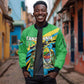 Personalized Tanzania Uhuru Day Sleeve Zip Bomber Jacket Coat Of Arms - Sports Style - African Pride