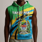 Personalized Tanzania Uhuru Day Sleeveless Hoodie Coat Of Arms - Sports Style - African Pride