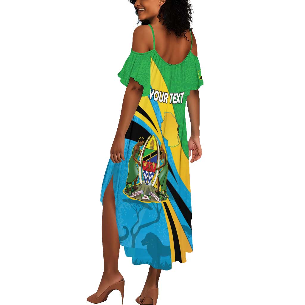 Personalized Tanzania Uhuru Day Summer Maxi Dress Coat Of Arms - Sports Style - African Pride
