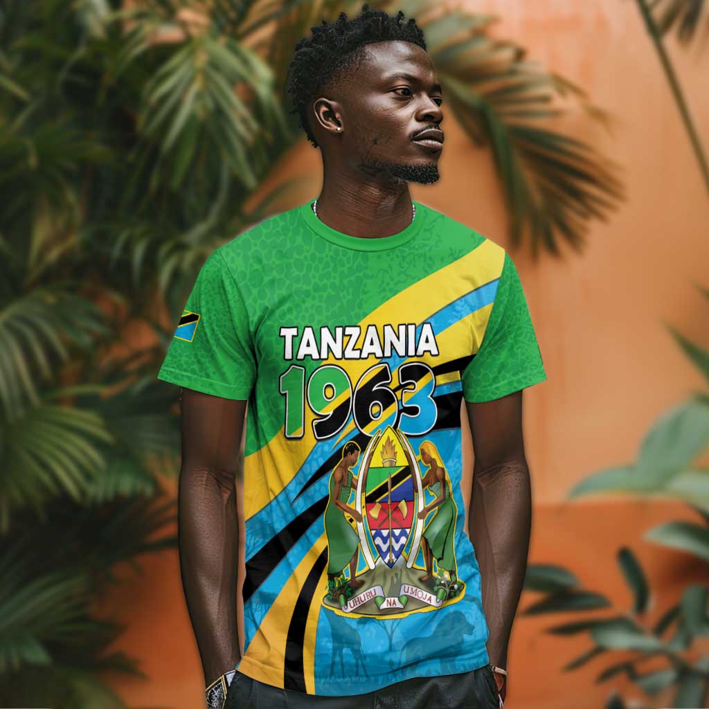 Personalized Tanzania Uhuru Day T shirt Coat Of Arms - Sports Style - African Pride