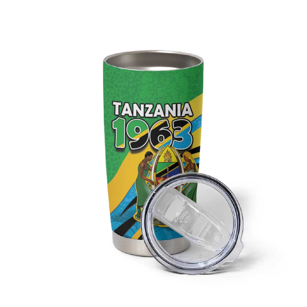 Personalized Tanzania Uhuru Day Tumbler Cup Coat Of Arms - Sports Style - African Pride