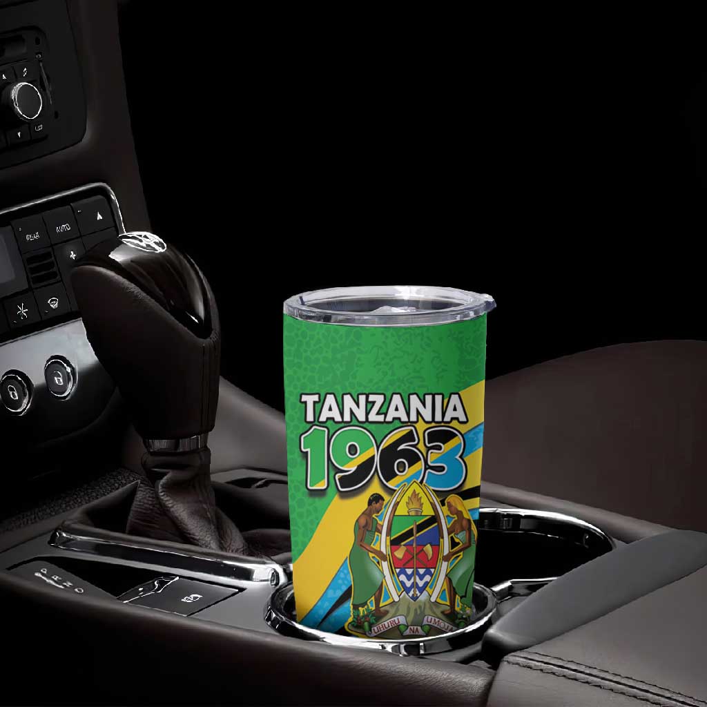 Personalized Tanzania Uhuru Day Tumbler Cup Coat Of Arms - Sports Style - African Pride