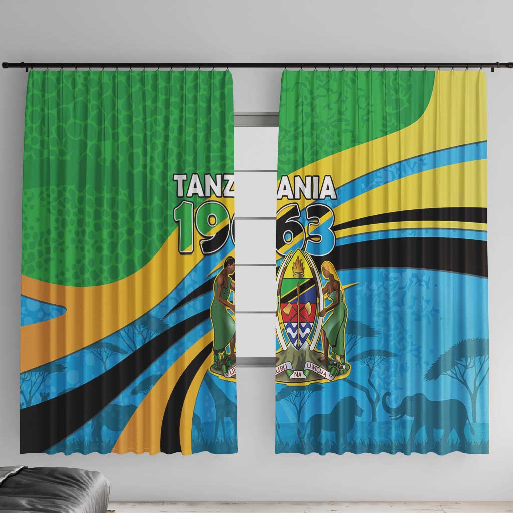 Tanzania Uhuru Day Window Curtain Coat Of Arms - Sports Style - African Pride