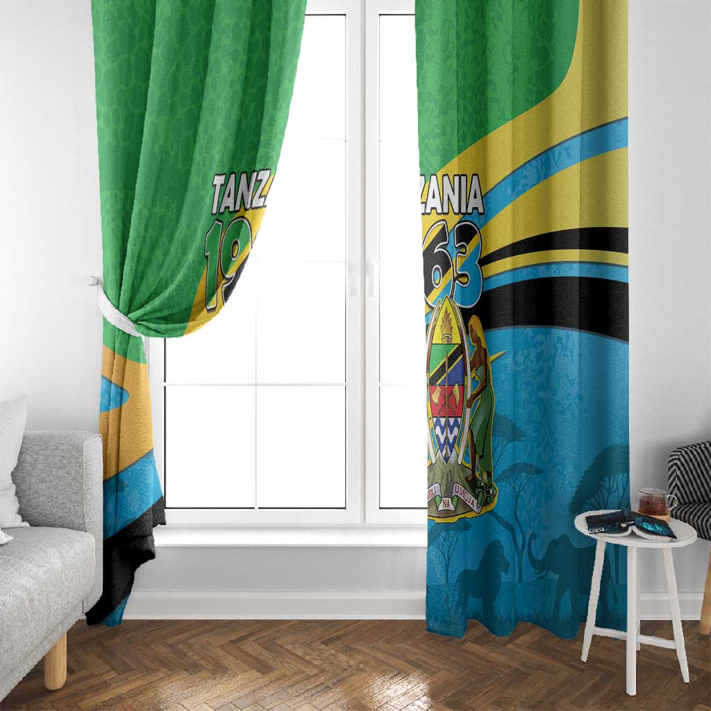 Tanzania Uhuru Day Window Curtain Coat Of Arms - Sports Style - African Pride