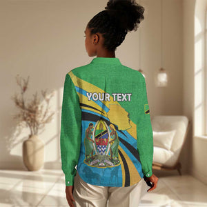 Personalized Tanzania Uhuru Day Women Casual Shirt Coat Of Arms - Sports Style - African Pride