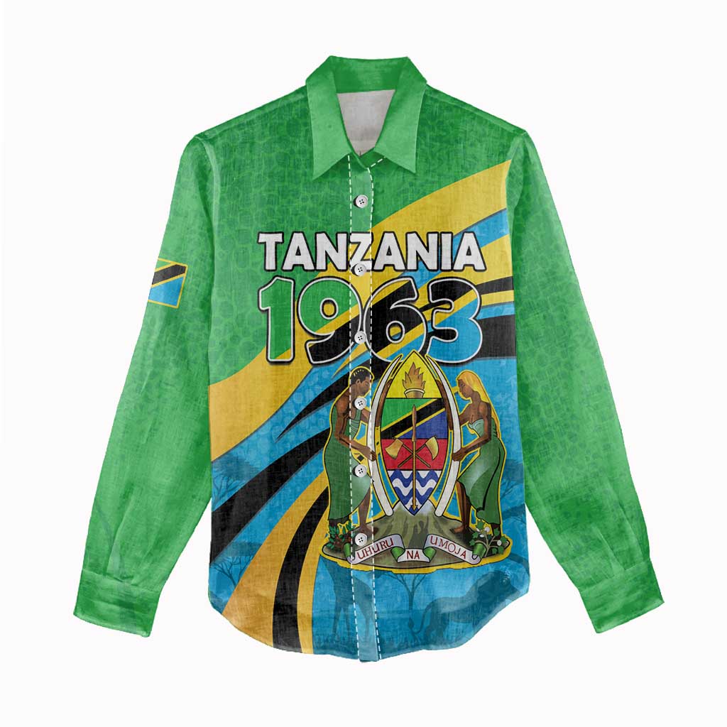 Personalized Tanzania Uhuru Day Women Casual Shirt Coat Of Arms - Sports Style - African Pride