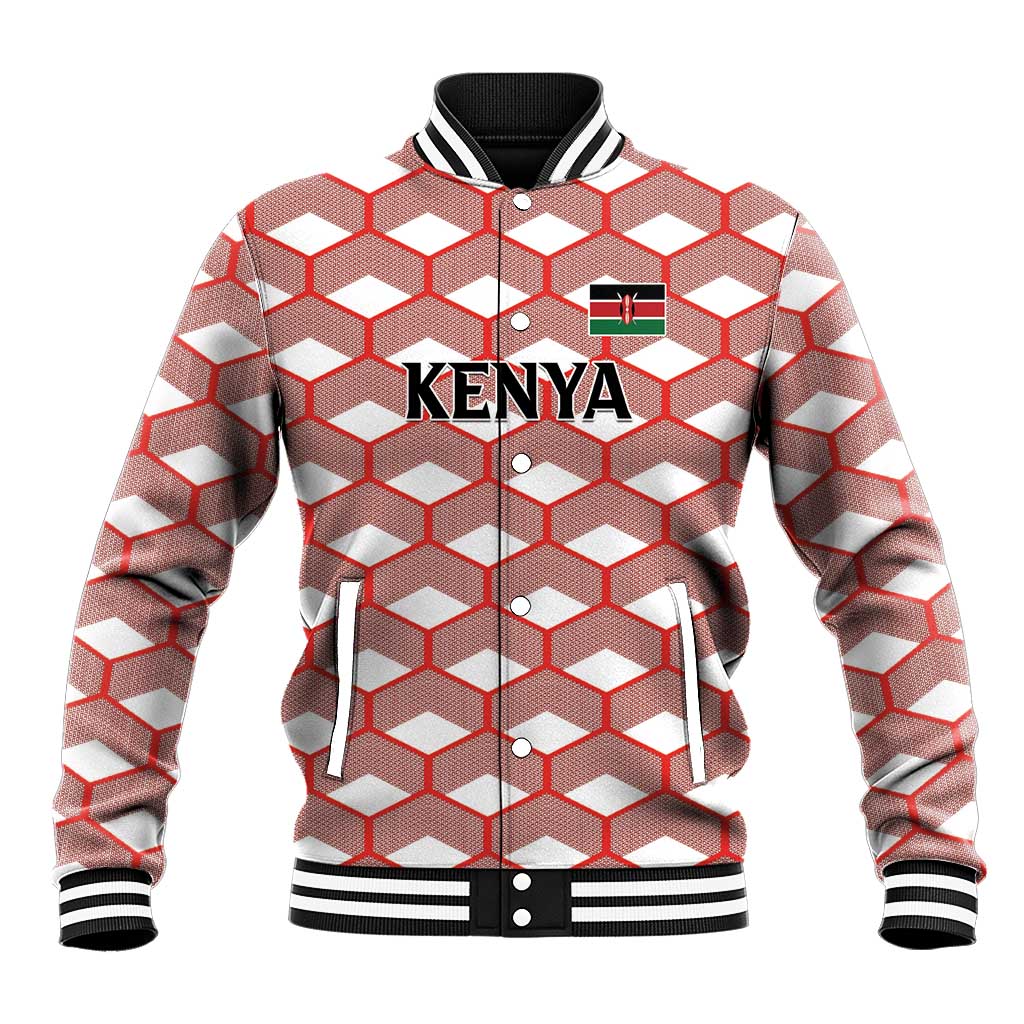 Personalized Kenya Athletics Baseball Jacket White Jersey - African Pride