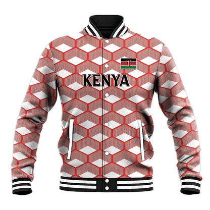 Personalized Kenya Athletics Baseball Jacket White Jersey - African Pride