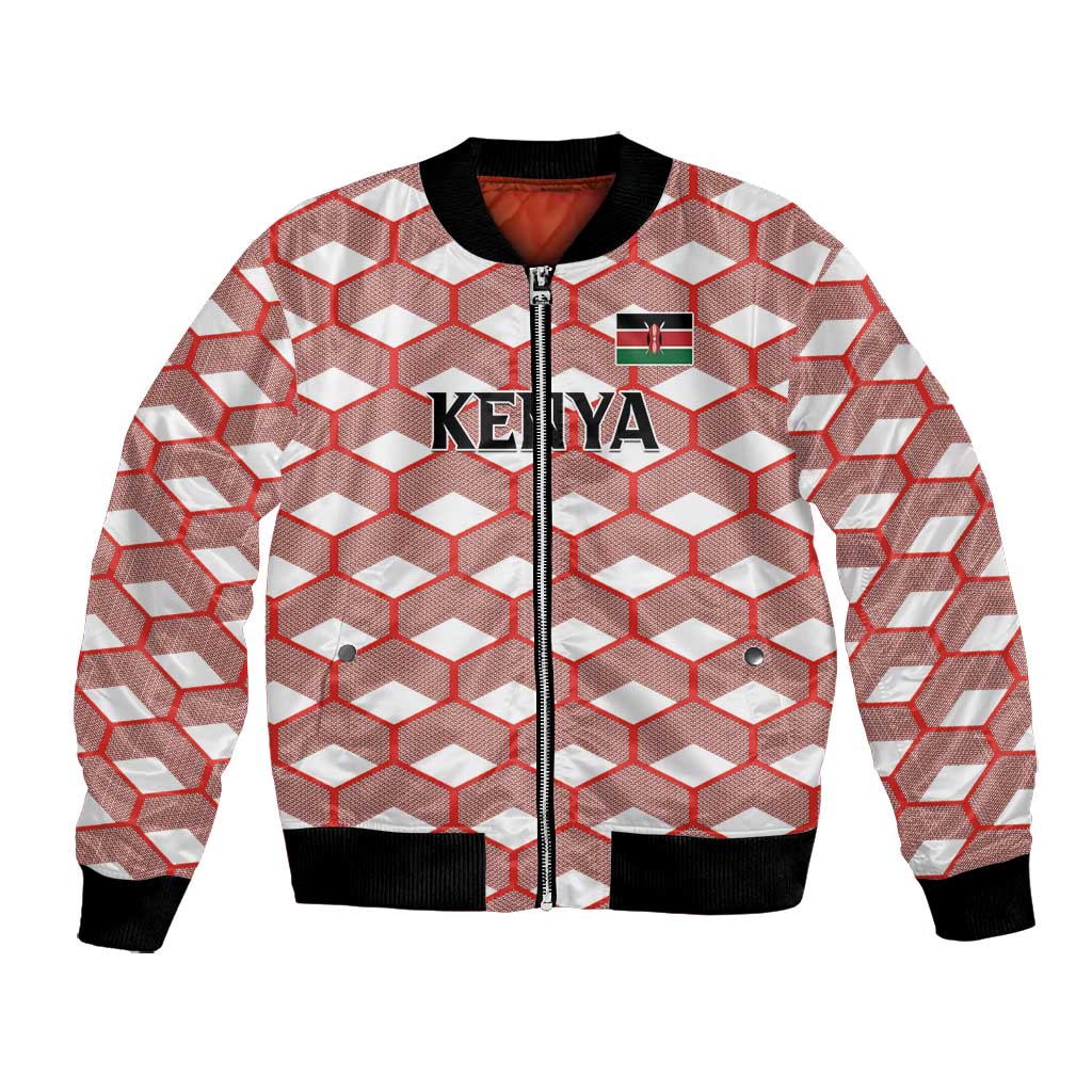 Personalized Kenya Athletics Bomber Jacket White Jersey - African Pride