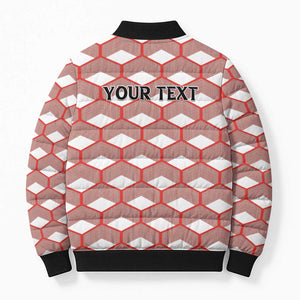 Personalized Kenya Athletics White Jersey Bomber Puffer Jacket