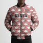 Personalized Kenya Athletics White Jersey Bomber Puffer Jacket