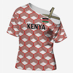 Personalized Kenya Athletics White Jersey Cross Shoulder Shirt