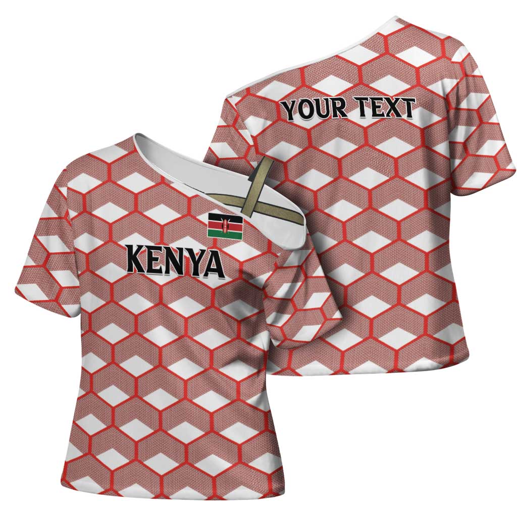 Personalized Kenya Athletics White Jersey Cross Shoulder Shirt