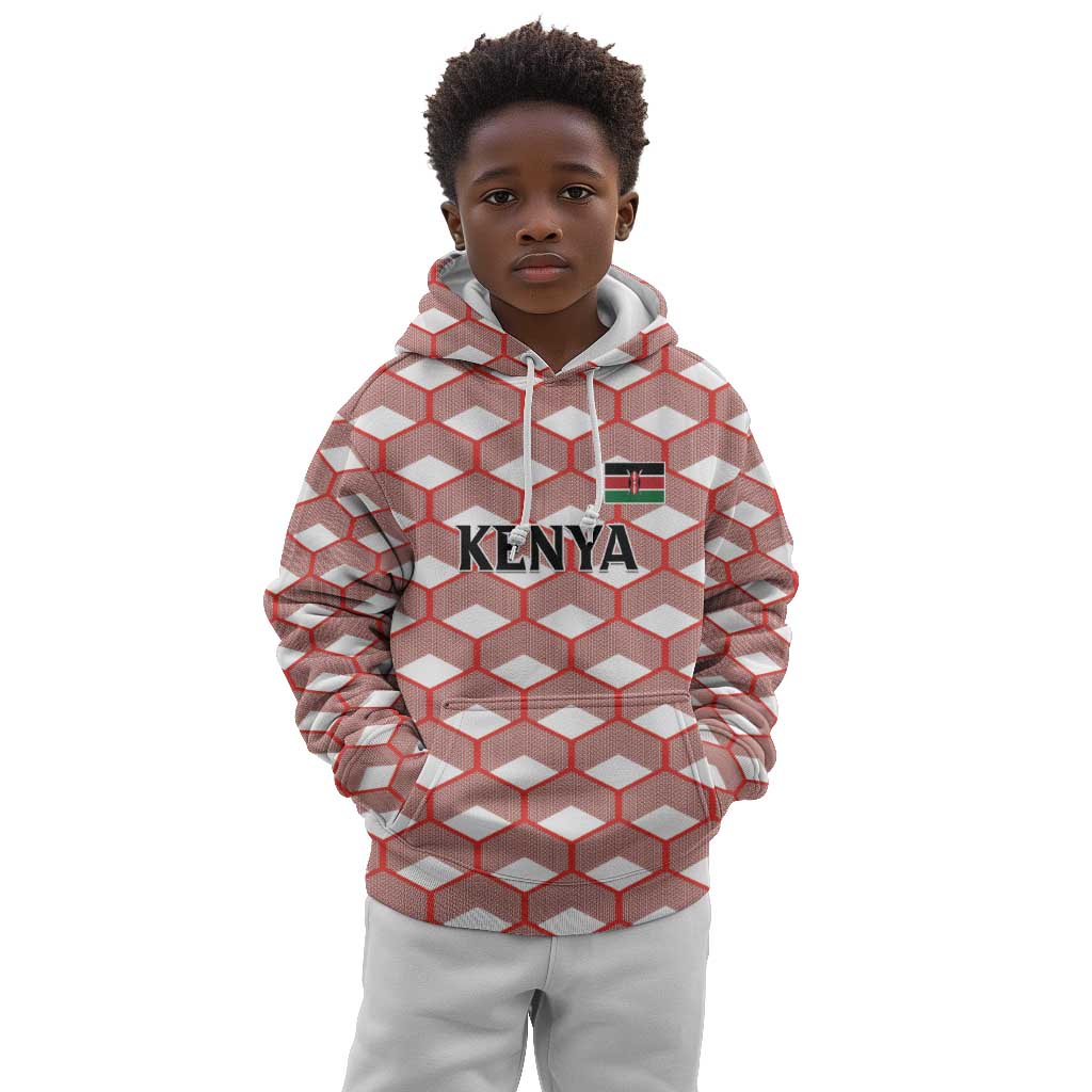 Personalized Kenya Athletics Kid Hoodie White Jersey - African Pride