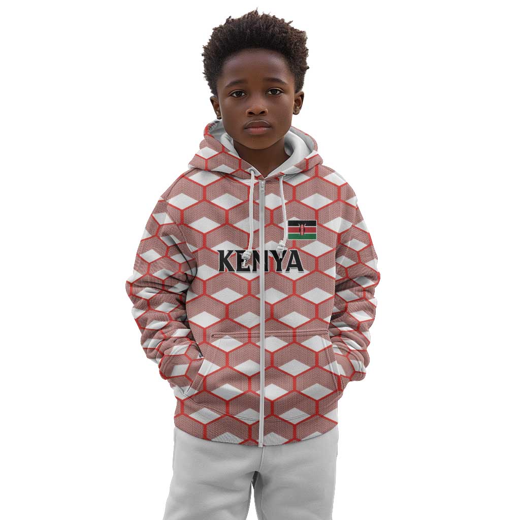 Personalized Kenya Athletics Kid Hoodie White Jersey - African Pride