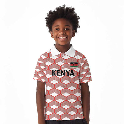 Personalized Kenya Athletics Kid Polo Shirt White Jersey - African Pride
