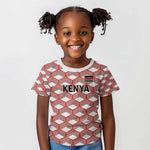 Personalized Kenya Athletics Kid T shirt White Jersey - African Pride