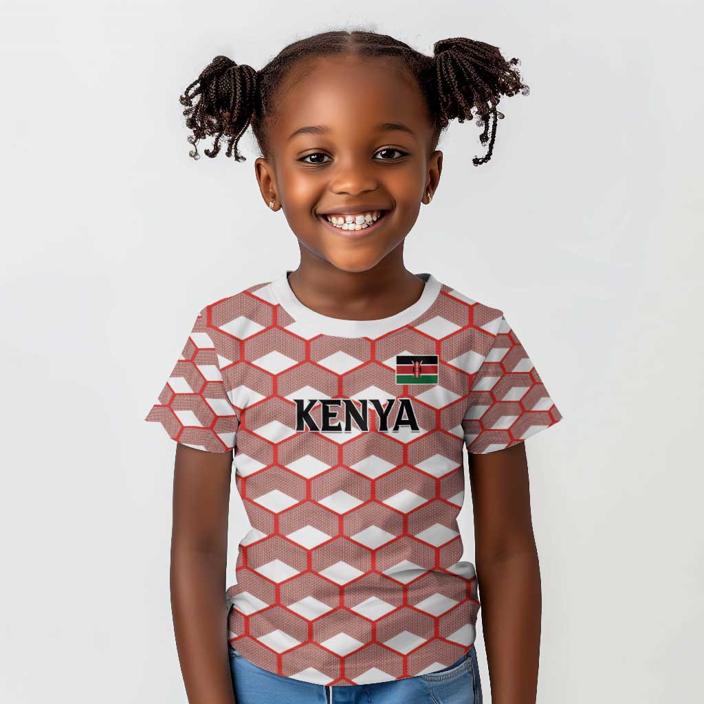 Personalized Kenya Athletics Kid T shirt White Jersey - African Pride