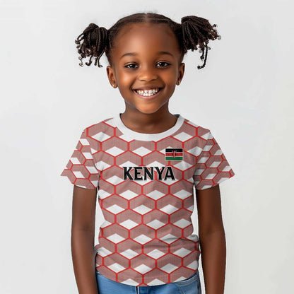 Personalized Kenya Athletics Kid T shirt White Jersey - African Pride