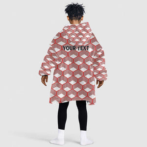 Personalized Kenya Athletics Kid Wearable Blanket Hoodie White Jersey - African Pride
