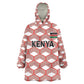 Personalized Kenya Athletics Kid Wearable Blanket Hoodie White Jersey - African Pride
