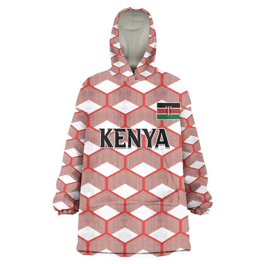 Personalized Kenya Athletics Kid Wearable Blanket Hoodie White Jersey - African Pride