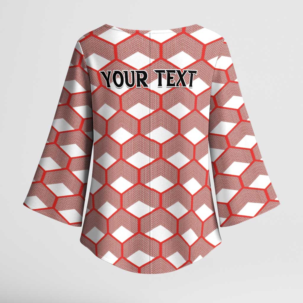 Personalized Kenya Athletics White Jersey Kimono Sleeve Blouse