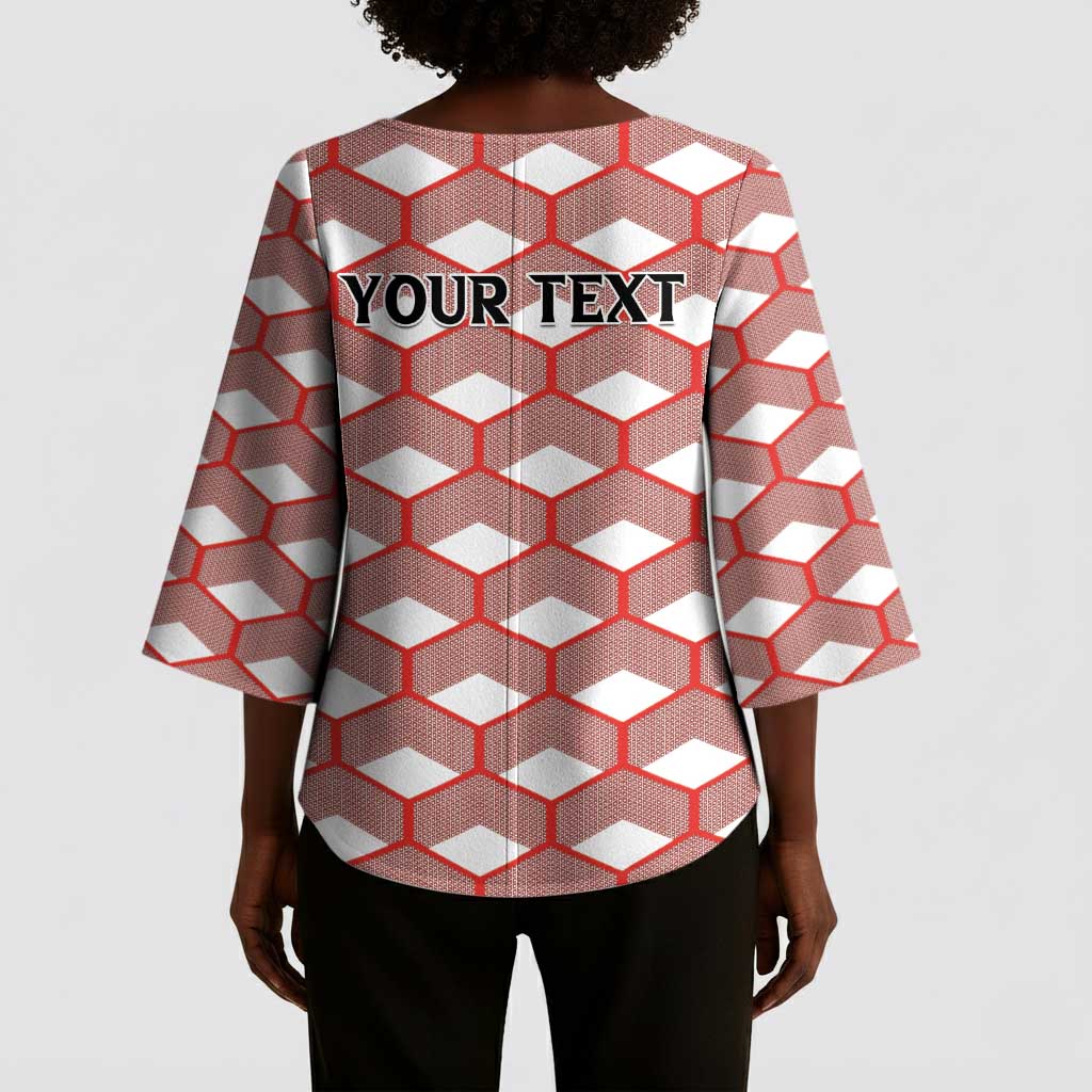Personalized Kenya Athletics White Jersey Kimono Sleeve Blouse