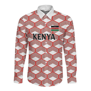 Personalized Kenya Athletics Long Sleeve Button Shirt White Jersey - African Pride